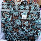 Vera Bradley XL VERA Tote bag JAVA BLUE retired original pattern NWT huge