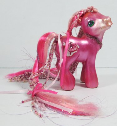My Little Pony G3 Custom - Crystal Rose - With Genuine Cubic Zircon Jewel