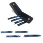 4 Pieces Adjustable Blue Stainless Steel Collar Stays Stiffners with Free leather carrier