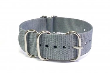 Heavy Duty Premium Quality 5 Rings Military Nato Watchstraps Watch Straps Bands Ash Grey 20mm