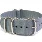 Heavy Duty Premium Quality 5 Rings Military Nato Watchstraps Watch Straps Bands Ash Grey 20mm