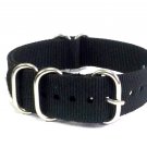 Heavy Duty Premium Quality 5 Rings Military Nato Watchstraps Watch Straps Bands Black 20mm