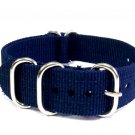 Heavy Duty Premium Quality 5 Rings Military Nato Watchstraps Watch Straps Bands Dark Blue 18mm