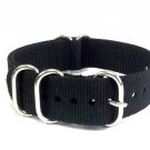 Heavy Duty Premium Quality 5 Rings Military Nato Watchstraps Watch Straps Bands Black 22mm