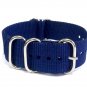 Heavy Duty Premium Quality 5 Rings Military Nato Watchstraps Watch Straps Bands Blue 24mm