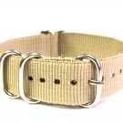 Heavy Duty Premium Quality 5 Rings Military Nato Watchstraps Watch Straps Bands Sand 18mm