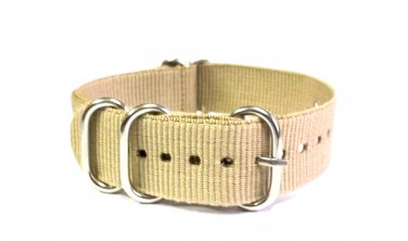 Heavy Duty Premium Quality 5 Rings Military Nato Watchstraps Watch Straps Bands Sand 18mm