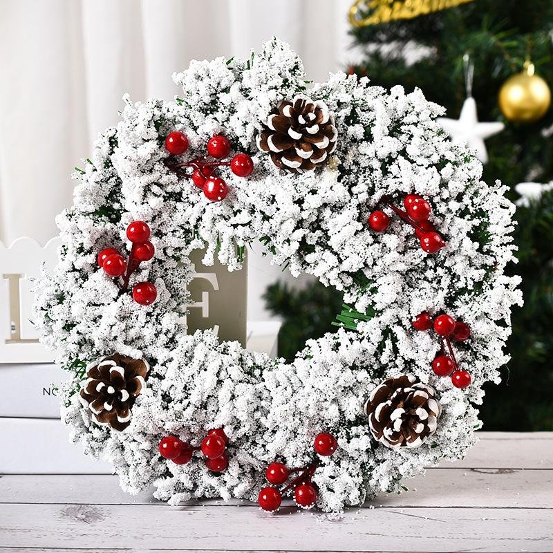 Details about   Festive Christmas Wreaths Decorative Pine Cone Door Flower Ornaments 32cm 