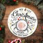 Personalized Customized Baby First Photo Christmas Circle Ceramic Ornament