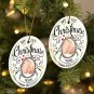 Personalized Customized Baby First Photo Christmas Circle Ceramic Ornament
