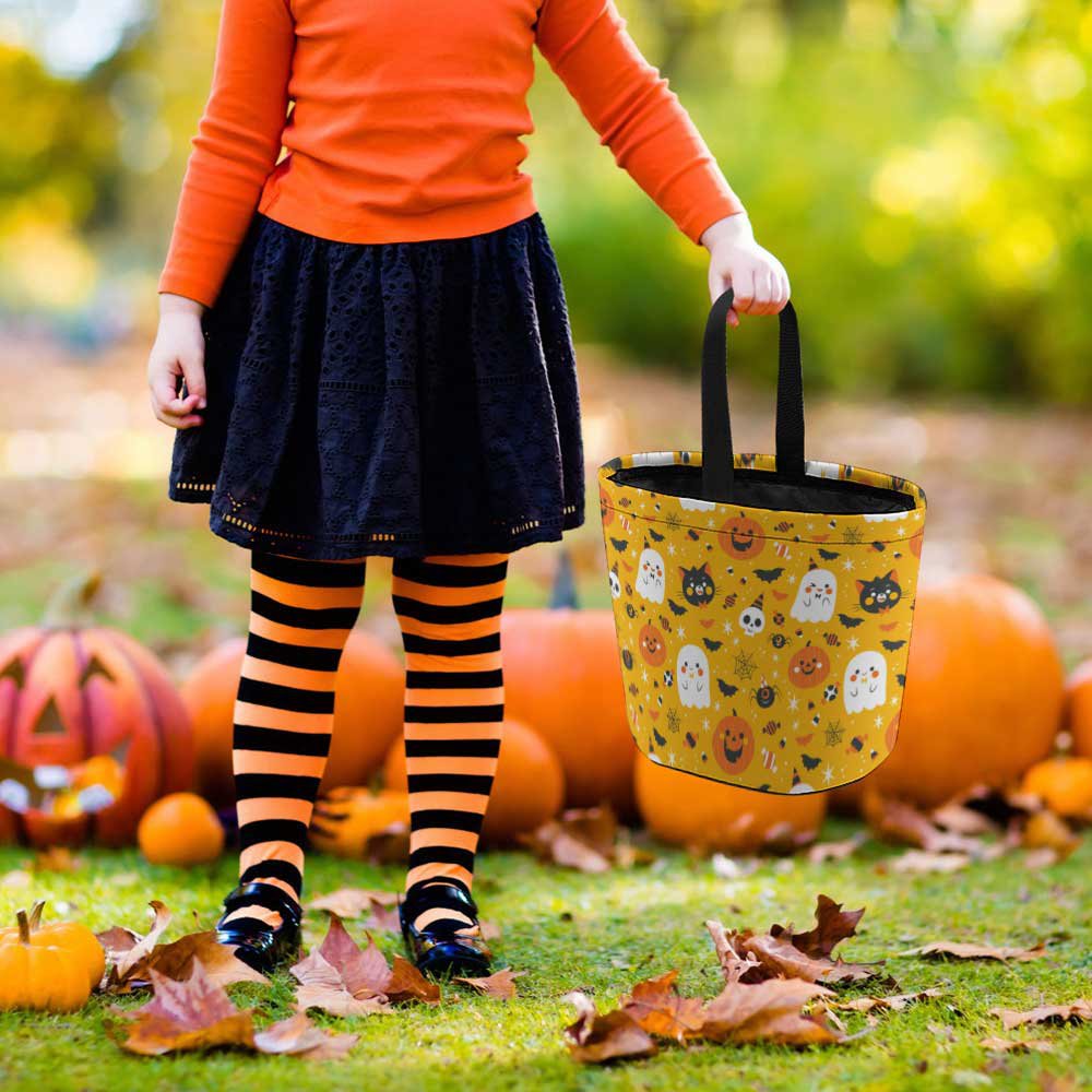Personalized Custom All Prints Halloween Trick or Treat Tote Candy Bucket Bags