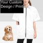 Men Women All Prints Customized Pet Grooming Lightweight Hair Repellent Jacket w/ Zipper