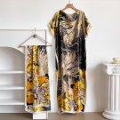 Big Scarf Dubai Turkey Kaftan Muslim Loose Abaya Lady African Maxi Flower Dress