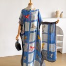 g2 Printed Silk Muslim Fashion African Long Hijab Kuwait Abaya Kaftan Dress