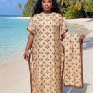 g5 Women Fashion Abaya Dubai Maxi African Design Loose Print Muslim Scarf Dress