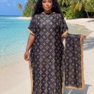 g6 Women Fashion Abaya Dubai Maxi African Design Loose Print Muslim Scarf Dress