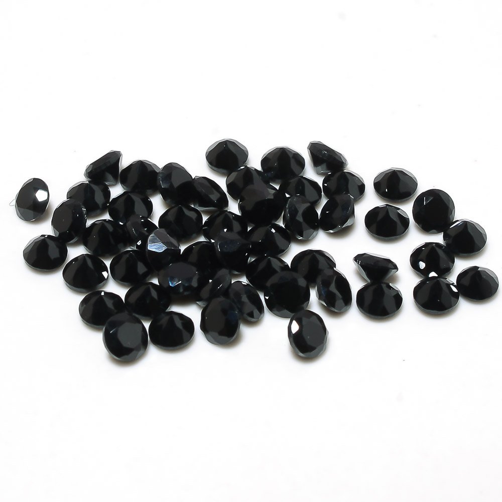 Certified Natural Black Spinel AAA Quality 1.2 mm Faceted Round 50 pcs lot loose gemstone