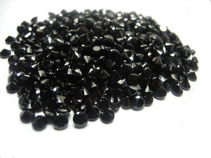 Certified Natural Black Spinel AAA Quality 1.3 mm Faceted Round 100 pcs lot loose gemstone