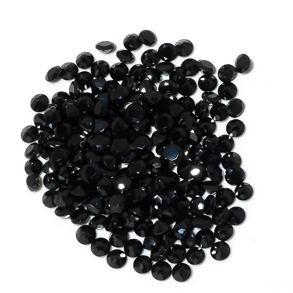 Certified Natural Black Spinel AAA Quality 1.4 mm Faceted Round 100 pcs lot loose gemstone
