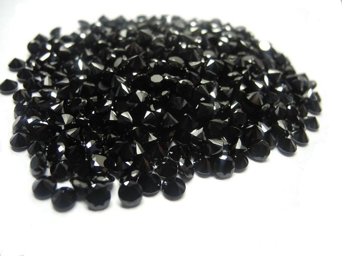 Certified Natural Black Spinel AAA Quality 7 mm Faceted Round 50 pcs lot loose gemstone