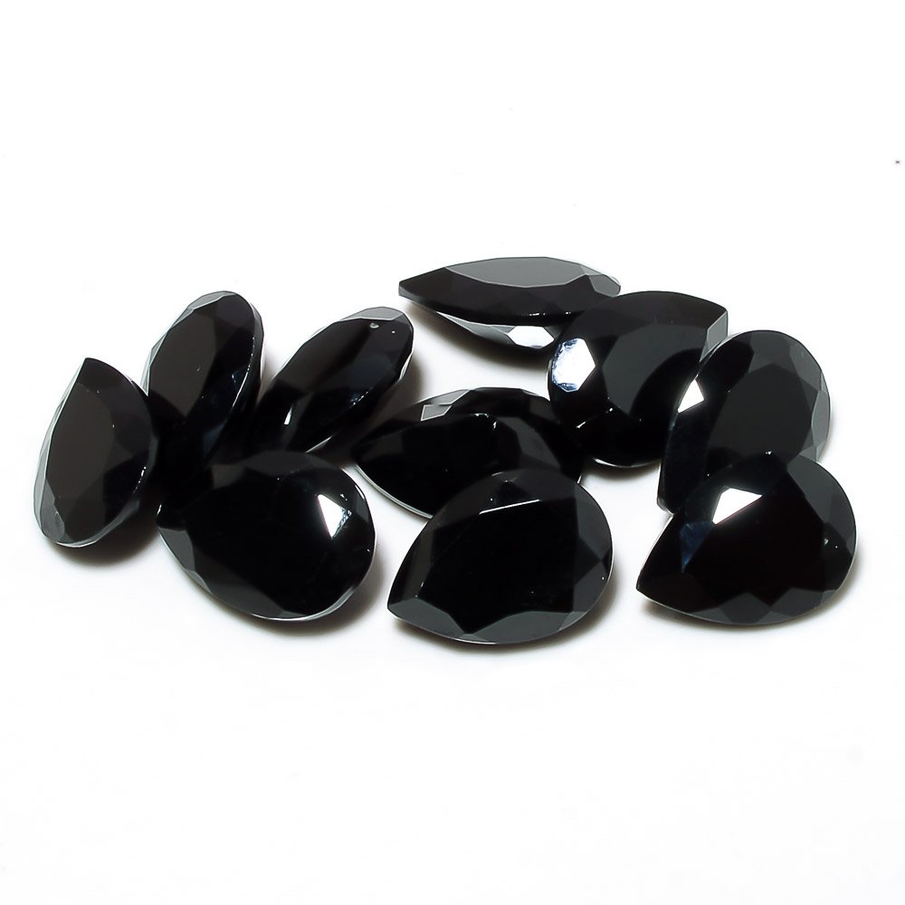 Certified Natural Black Spinel AAA Quality 7x5 mm Faceted Pear 10 pcs lot loose gemstone