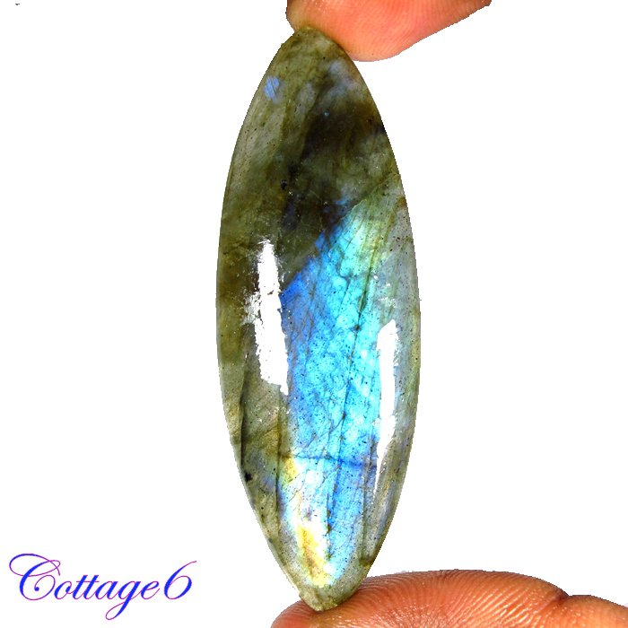 Certified 65.00Cts. NATURAL GOLDEN FLASH LABRADORITE CABOCHON GEMSTONE C6-2628
