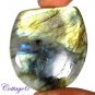 Certified 90.85Cts. NATURAL GOLDEN FLASH LABRADORITE CABOCHON GEMSTONE C6-2647