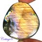 Certified 138.20Cts. NATURAL GOLDEN FLASH LABRADORITE CABOCHON GEMSTONE C6-2637