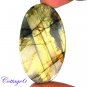 Certified100.05Cts. NATURAL GOLDEN FLASH LABRADORITE CABOCHON GEMSTONE C6-2560