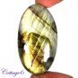 Certified100.05Cts. NATURAL GOLDEN FLASH LABRADORITE CABOCHON GEMSTONE C6-2560
