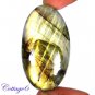 Certified100.05Cts. NATURAL GOLDEN FLASH LABRADORITE CABOCHON GEMSTONE C6-2560