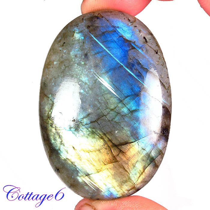 Certified 148.80Cts. NATURAL GOLDEN FLASH LABRADORITE CABOCHON GEMSTONE C6-2597