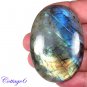 Certified 148.80Cts. NATURAL GOLDEN FLASH LABRADORITE CABOCHON GEMSTONE C6-2597