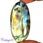 Certified 98.75Cts. NATURAL GOLDEN FLASH LABRADORITE CABOCHON GEMSTONE C6-2596