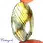 CERTIFIED 94.55Cts. NATURAL GOLDEN FLASH LABRADORITE CABOCHON GEMSTONE C6-2597