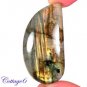 CERTIFIED 91.35Cts. NATURAL GOLDEN FLASH LABRADORITE CABOCHON GEMSTONE C6-2559