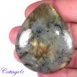CERTIFIED 127.20Cts. NATURAL GOLDEN FLASH LABRADORITE CABOCHON GEMSTONE C6-2584
