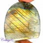 CERTIFIED 91.50Cts. NATURAL GOLDEN FLASH LABRADORITE CABOCHON GEMSTONE C6-2557