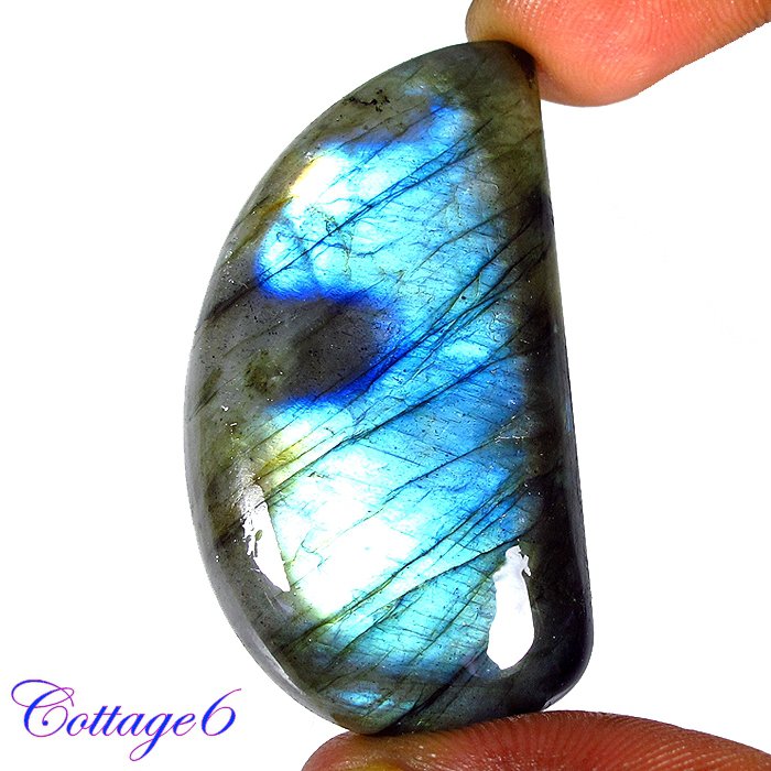 CERTIFIED 93.60Cts. NATURAL GOLDEN FLASH LABRADORITE CABOCHON GEMSTONE C6-2608