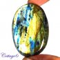 CERTIFIED 125.75Cts. NATURAL GOLDEN FLASH LABRADORITE CABOCHON GEMSTONE C6-2612