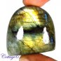 CERTIFIED 81.05Cts. NATURAL GOLDEN FLASH LABRADORITE CABOCHON GEMSTONE C6-2649