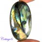 CERTIFIED 108.85Cts. NATURAL GOLDEN FLASH LABRADORITE CABOCHON GEMSTONE C6-2640