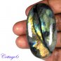 CERTIFIED 108.85Cts. NATURAL GOLDEN FLASH LABRADORITE CABOCHON GEMSTONE C6-2640
