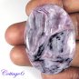 CERTIFIED 65.45Cts. NATURAL DESIGNER RUSSIAN CHAROITE OVAL CABOCHON ROYAL GEMSTONE C6-294