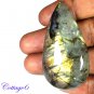 CERTIFIED 93.75Cts. NATURAL GOLDEN FLASH LABRADORITE CABOCHON GEMSTONE C6-2619