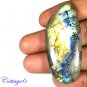 CERTIFIED 65.50Cts. NATURAL GOLDEN FLASH LABRADORITE CABOCHON GEMSTONE C6-2639