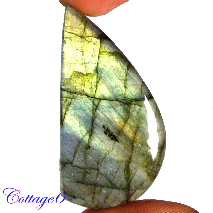 CERTIFIED 77.95Cts. NATURAL GOLDEN FLASH LABRADORITE CABOCHON GEMSTONE C6-2632