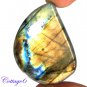 CERTIFIED 85.80Cts. NATURAL GOLDEN FLASH LABRADORITE CABOCHON GEMSTONE C6-2650