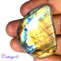 CERTIFIED 85.80Cts. NATURAL GOLDEN FLASH LABRADORITE CABOCHON GEMSTONE C6-2650