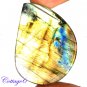CERTIFIED 85.80Cts. NATURAL GOLDEN FLASH LABRADORITE CABOCHON GEMSTONE C6-2650